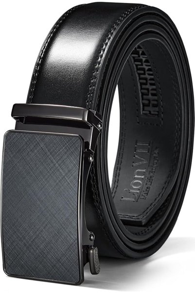 GENERAL LionVII Mens Genuine Leather Belt, Ratchet Buckle, Trim to Fit 29-50"...