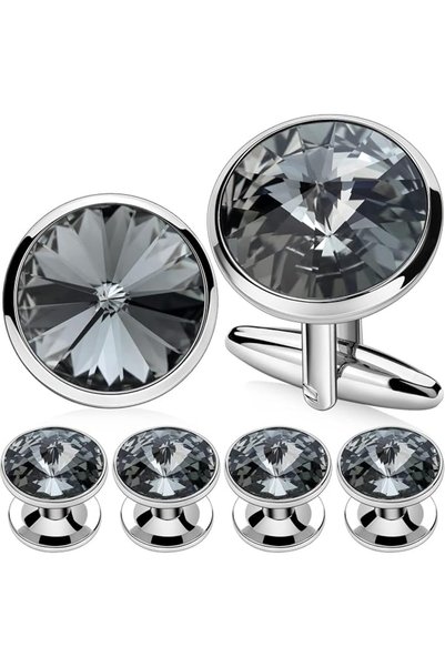 HAWSON Gentlemen's Cufflink for Men with 4/6 pcs Shirt Studs Set, Cuff Links ...