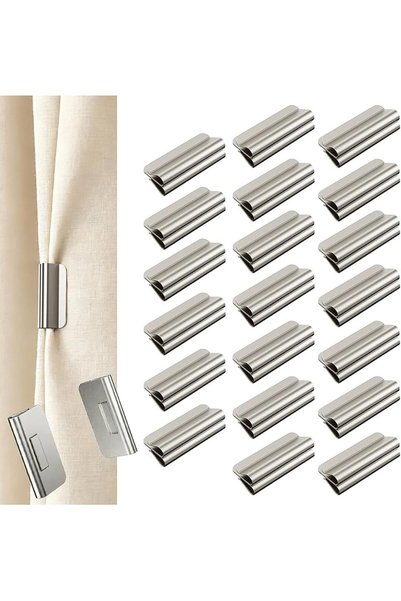 Yelajoy 40 PCS Magnetic Curtain Clips,Silver Detachable Fasteners