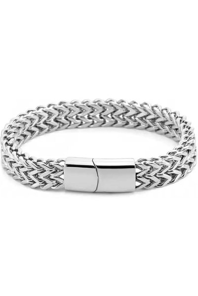 GENERAL Double Row Chain Titanium Steel Couple Bracelet Front and Back Chain ...