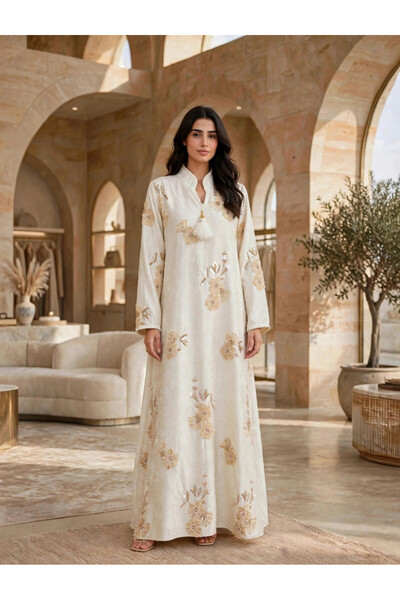 IKKXA Royal Floral Appliqué Kaftan