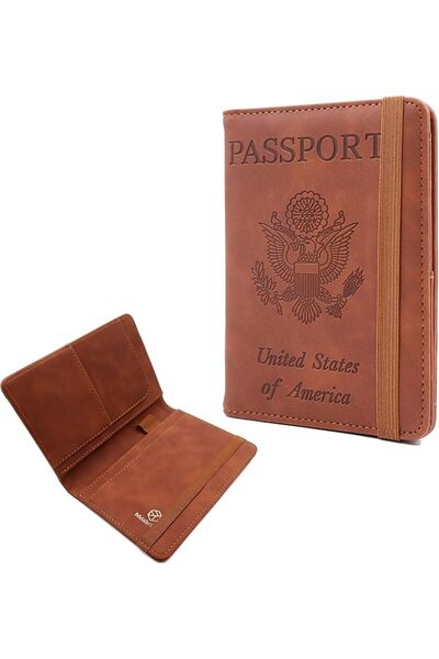 GENERAL Melsbrinna Premium Leather Passport Cover, Waterproof RFID Blocking T...