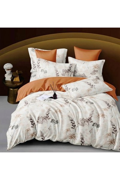 TOSKI Set Lenjerie de Pat Dublu Finet, 6 Piese – Imprimeu Floral, Cearceaf Pi...