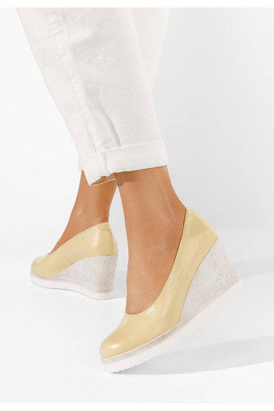 B T Shoes Kaira yellow platform shoes