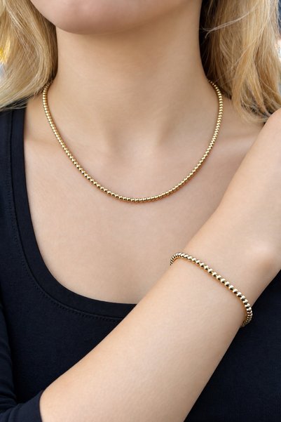 Altınaşkı Topçuk Altın Kolye Bileklik Set