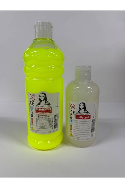 Südor Mona Lisa Slime Yapıştırıcısı 500ml Fosforlu Sarı Slime Jeli ve Sıvı Bo...