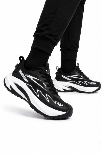 Jagulep Men's Imported Sole Sports Shoes Black - White