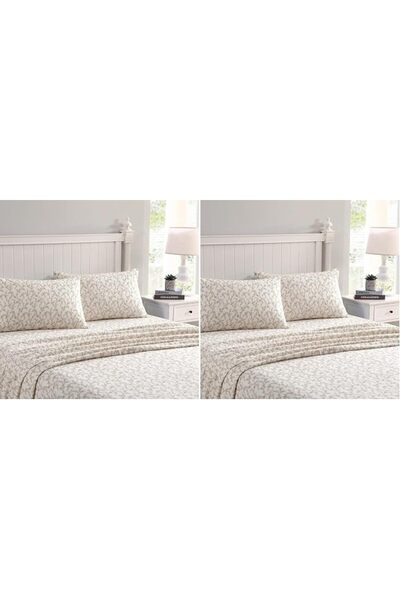 Laura Ashley الصفحة الرئيسية - مجموعة الفلانيل - طقم ملاءات - 100% قطن، فلاني...