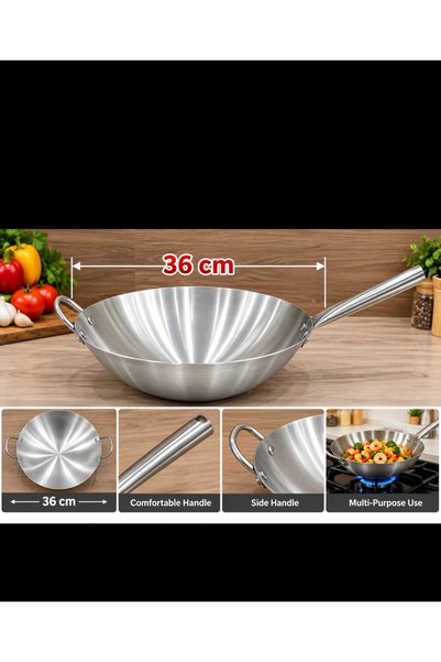 Generic Brand Stainless steel frying pan long handle 36 cm