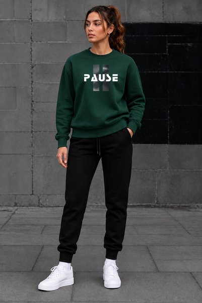 CLOTHES33 Zero Collar Sweat Suit 2-Piece Combination Winter Shardoon Pause Pr...