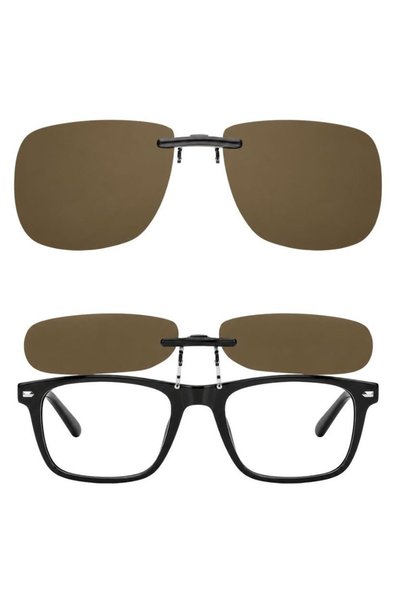 FONIX Vision Clip-On Lenses, Polarized, UV400, Brown, Rounded Square Format