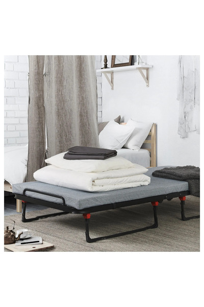 IKEA AKDENİZ MODERN MİSAFİR YATAĞI , siyah, 80x193 cm yataklı