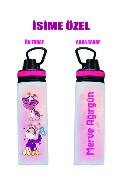 DKDZ SHOP İsime Özel Metal Suluk - Su Matarası 800ml.