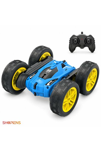 SHOPIENS Masina Stunt Albastra Cu 4 Roti Si Telecomanda