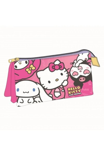 Cerda Penar neechipat Hello Kitty, 1 fermoar, 3 compartimente, 22.5x11.5x2cm