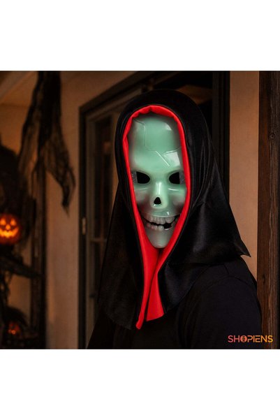 SHOPIENS Masca Craniu Fosforescenta Glow In The Dark Cu Gluga Shopiens®