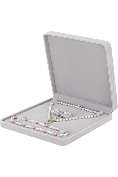 LETURE Velvet Jewelry Set Box, Velvet Gift Box for Bracelet Necklace Earring ...