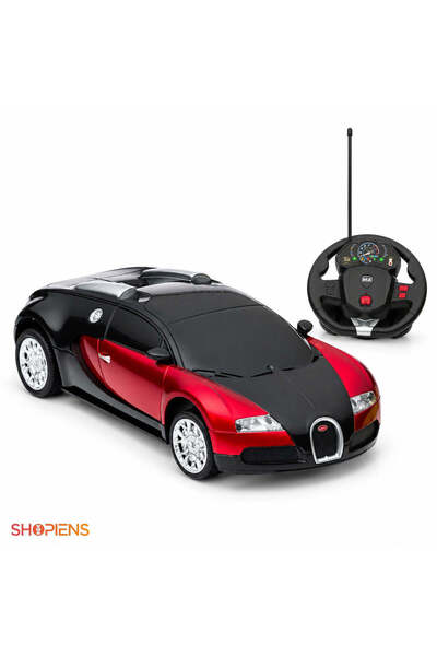 SHOPIENS Masina Bugatti Veyron Rosie Cu Telecomanda Tip Volan 1:24
