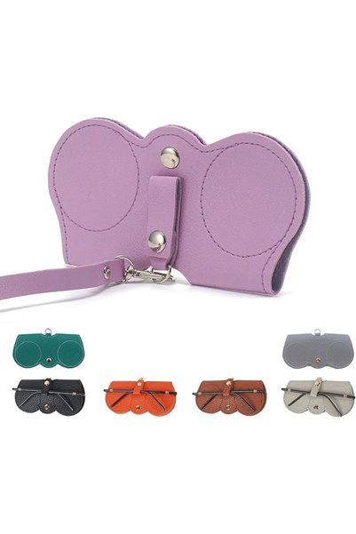 Bukela Leather Sunglasses Case, Soft PU Leather Eyeglass Pouch, Portable Glas...