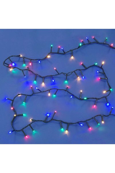 SHOPIENS Instalatie Craciun 100 LED Multicolor, 8 m, cablu verde, cu programe