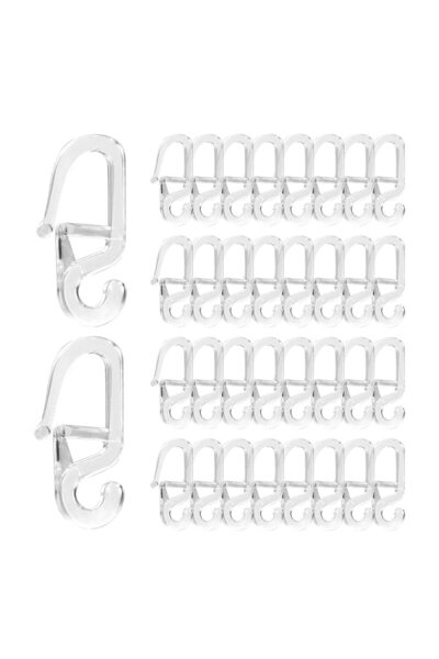 FONIX Cârlige transparente din plastic pentru perdele, FONIX, Set de 50 de bu...