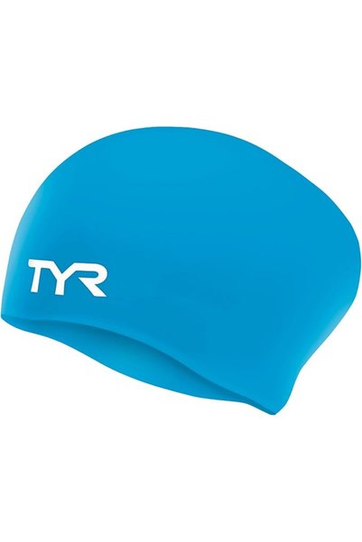 TYR Adult Long Hair Swim Cap - Wrinkle-Free Silicone Athletic Headwear