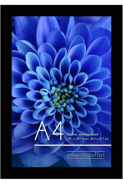 Americanflat إطار صور A4 باللون الأسود - مصنوع من الخشب المركب مع زجاج مقاوم ...
