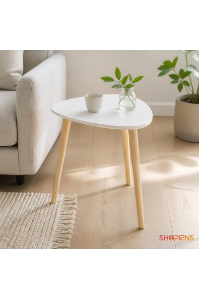 SHOPIENS Masuta Decorativa Alba Tip Trepied 48 x 48 x 46 cm Shopiens®