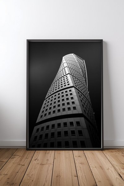 KEYFHOME Turnul magic Tablou MDF cu ramă neagră Poster Decor de perete pentru...