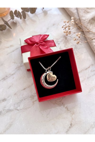 OEM Mother's Chain - Heart and Crescent Gift Necklace • Gold Plated • Mother'...