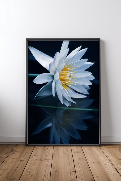 KEYFHOME Reflectând lumea Siyah Çerçeveli MDF Tablo Poster Salon Decor de per...