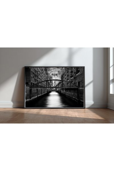 KEYFHOME The Other Side of Hamburg Black Framed Mdf Table Poster Living Room ...