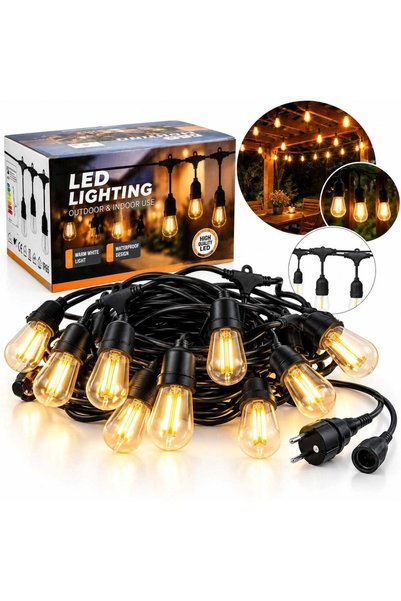More Φωτοσειρά LED 5μ με 10 λαμπάκια, Θερμό φως, Αδιάβροχο, Ιδανικό για βεράν...