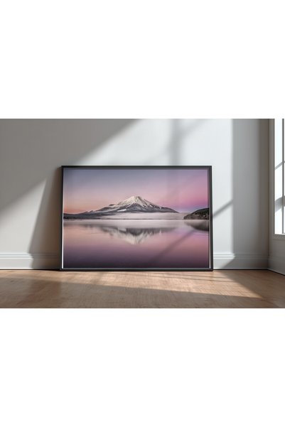 KEYFHOME MtFuji Negru înrămat MDF Tablou Poster Living Wall Decor Cadou