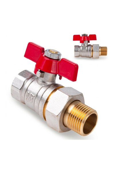 GEKO Robinet tip fluture cu bila 1/2" DN15 cu garnitura de etansare, G70223