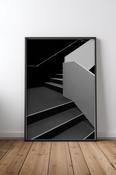 KEYFHOME Handrails Black Framed Mdf Table Poster Living Room Wall Decor Gift