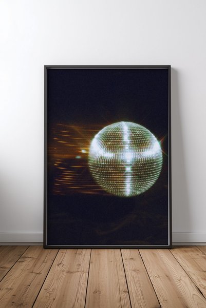 KEYFHOME Swinging Disco Μαύρο Πλαίσιο MDF Πίνακας Αφίσα Σαλόνι Διακόσμηση Τοί...
