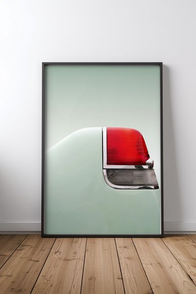 KEYFHOME 1955 Coupe Deville Μαύρο με πλαίσιο MDF Αφίσα ζωγραφικής σε χαρτί Δώ...