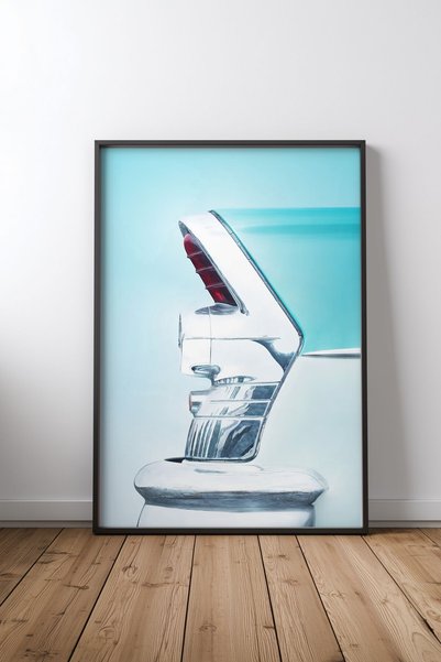KEYFHOME 1955 Century tail fin Μαύρο Πλαίσιο MDF Πίνακας Αφίσα Διακόσμηση Τοί...