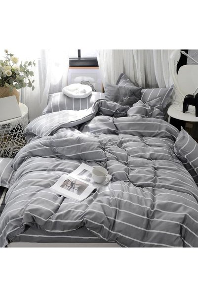 LEFAFA 4 Piece Duvet Cover Set, Ultra Soft Microfiber Comforter Cover Set wit...