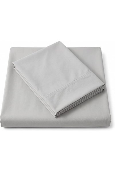 EBREEZZ طقم ملاءات سرير مزدوج، 160×200×30 سم مع غطاء وسادة قياسي واحد (رمادي)