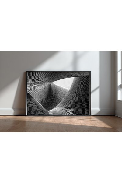 KEYFHOME Lines Black Framed Mdf Painting Poster Living Room Wall Decoration Gift