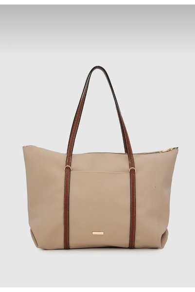 KOÇAK ÇANTA Kadın Paraşüt Kumaş Şeritli Shopper Çanta