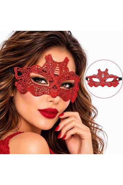 ForWhat Red Lace Sultan Venice Ball Mask for Office Home Office Event Show Co...