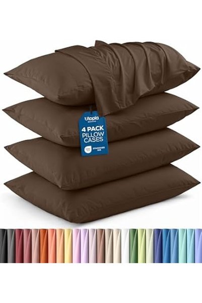 Utopia Bedding أغطية وسائد كينج ستاندرد - 4 قطع - إغلاق على شكل ظرف - مصنوعة ...
