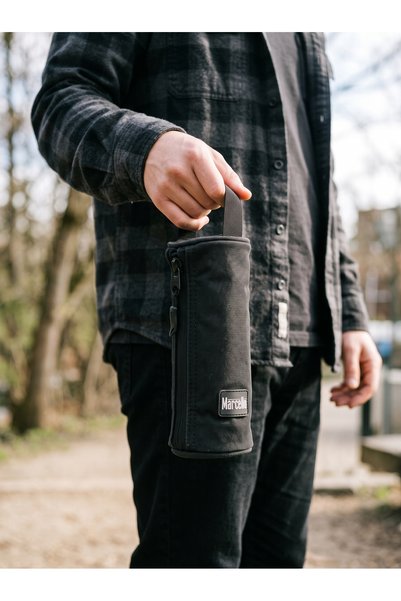 Marcello Insulated Bottle Holder Bag with Zipper Closure | Portable Water Bottle Carrier with Carry Handle | Reusable Bottle Sleeve for Travel, Gym, Office, School and Everyday Use