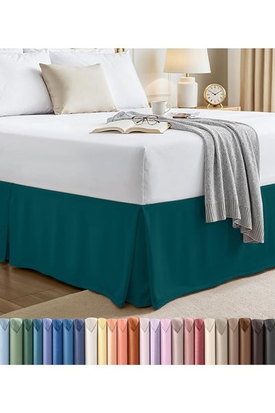 Utopia Bedding تنورة سرير كوين - كشكشة ناعمة رباعية الطيات - سهلة التركيب مع ...