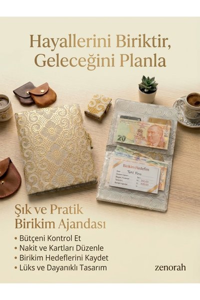 Genel Markalar (ZENORAH) Birikim ajandası gold dantelli 6 yaprak gram cüzdanı...