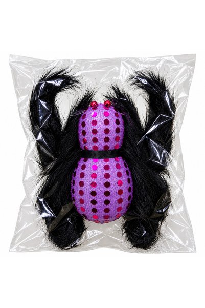 Generic Halloween Purple Sequin Hairy Spider Decoration, 25 x 20CM