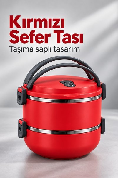 Eco Lounge Sızdırmaz Kapaklı İki Katlı Sefer Tası Beslenme Kabı